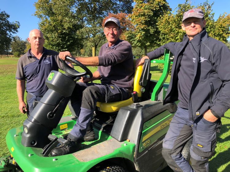 Het greenkeepersteam van De Schoot: Paul Schotman, Jo Custers en Arnoud van de Sande