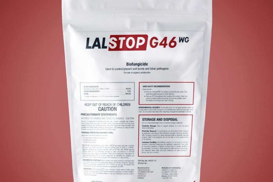 Verpakking van Lalstop G46 WG, in dit geval in de VS